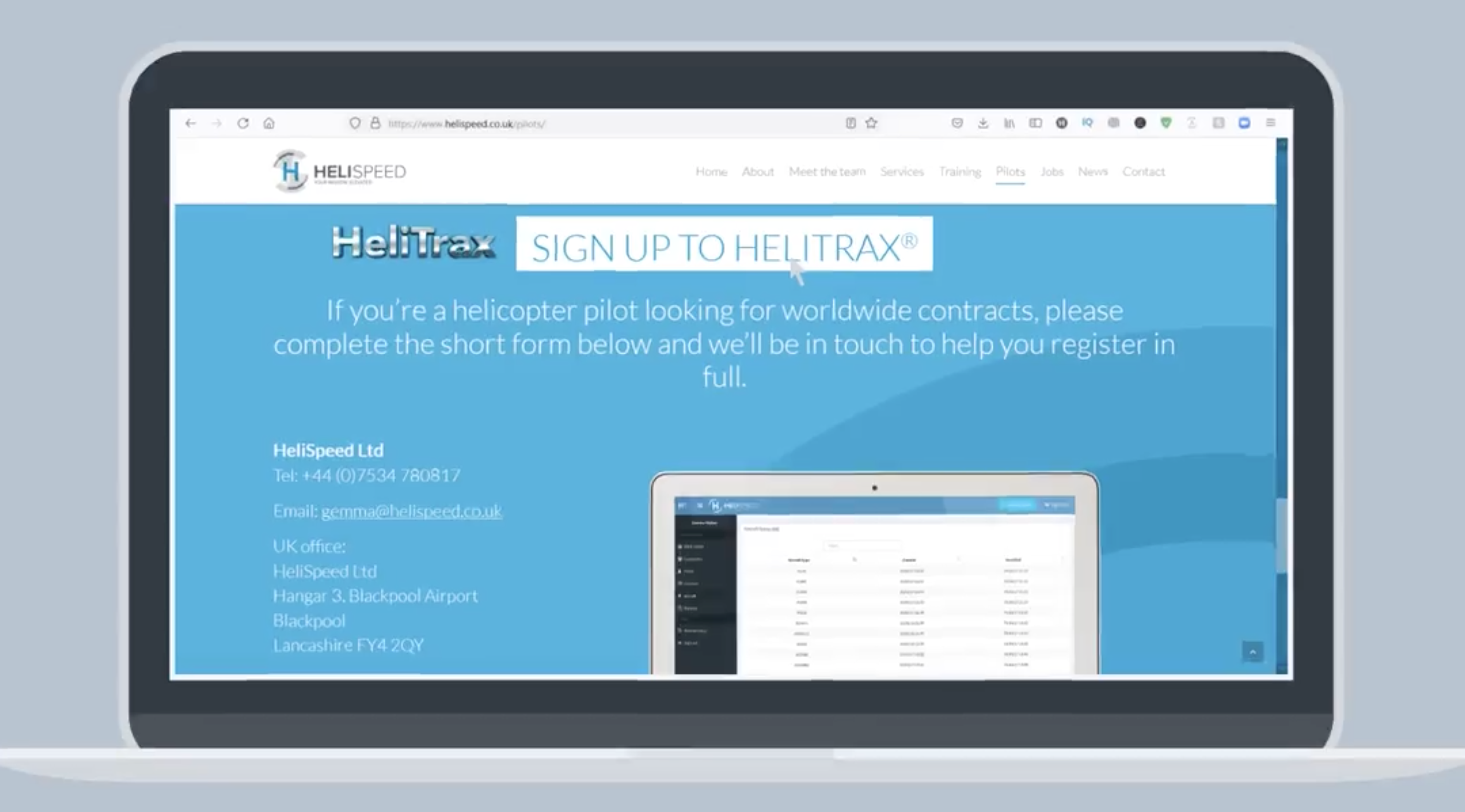 Helitrax Helispeed log in